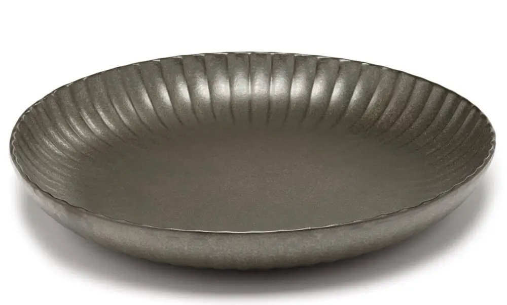 Aanbieding Serax INKU by Sergio Herman serveerschaal M ø 32 cm h 5 cm aardewerk groen