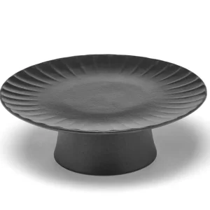 Seizoensaanbieding Serax INKU by Sergio Herman taartplateau M ø 21 cm h 8 cm aardewerk zwart