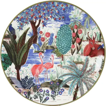 Tijdelijk Beschikbaar Gien Le Jardin du Palais Flamant Rose gebaksbord ø 17 cm keramiek