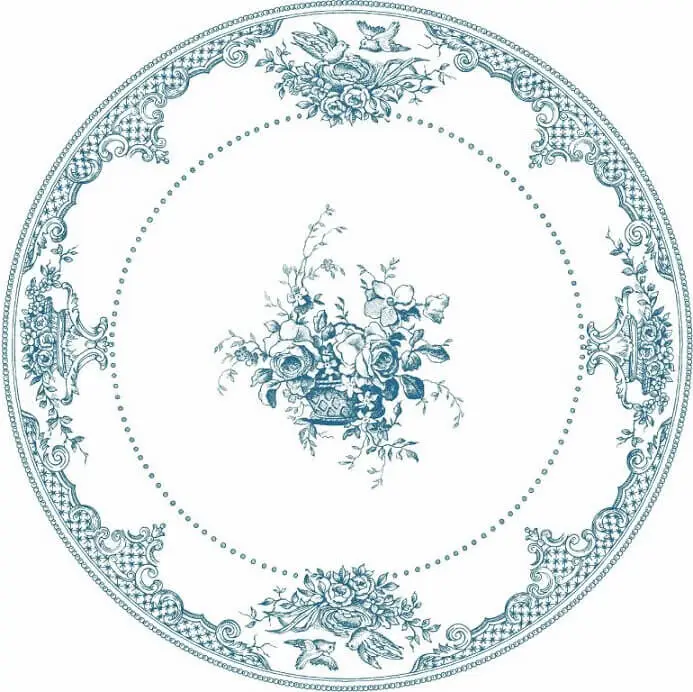 Gien Les Dépareillées-bleu Fleurs dinerbord ø 27,4 cm keramiek blauw Beperkt Aanbod