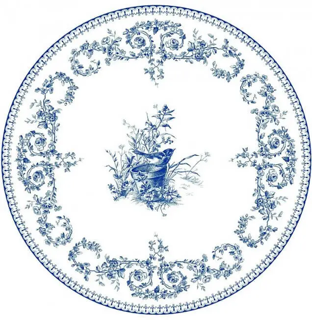 Gien Les Dépareillées-bleu Oiseau dinerbord ø 27,4 cm keramiek blauw Veilige Betaling