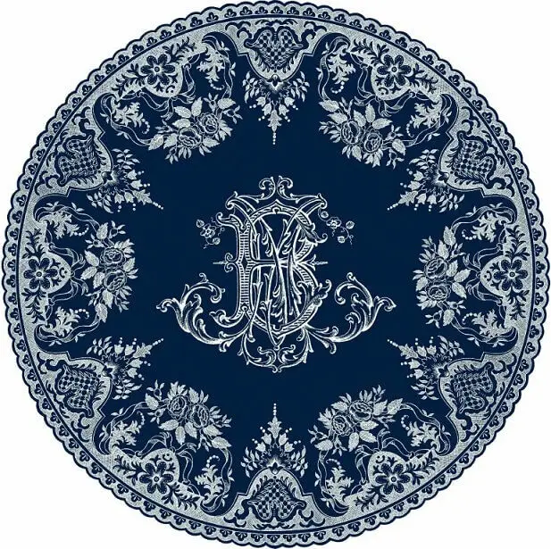 Gien Les Dépareillées-bleu Monogramme dessertbord ø 23,2 cm keramiek blauw Lage Kosten