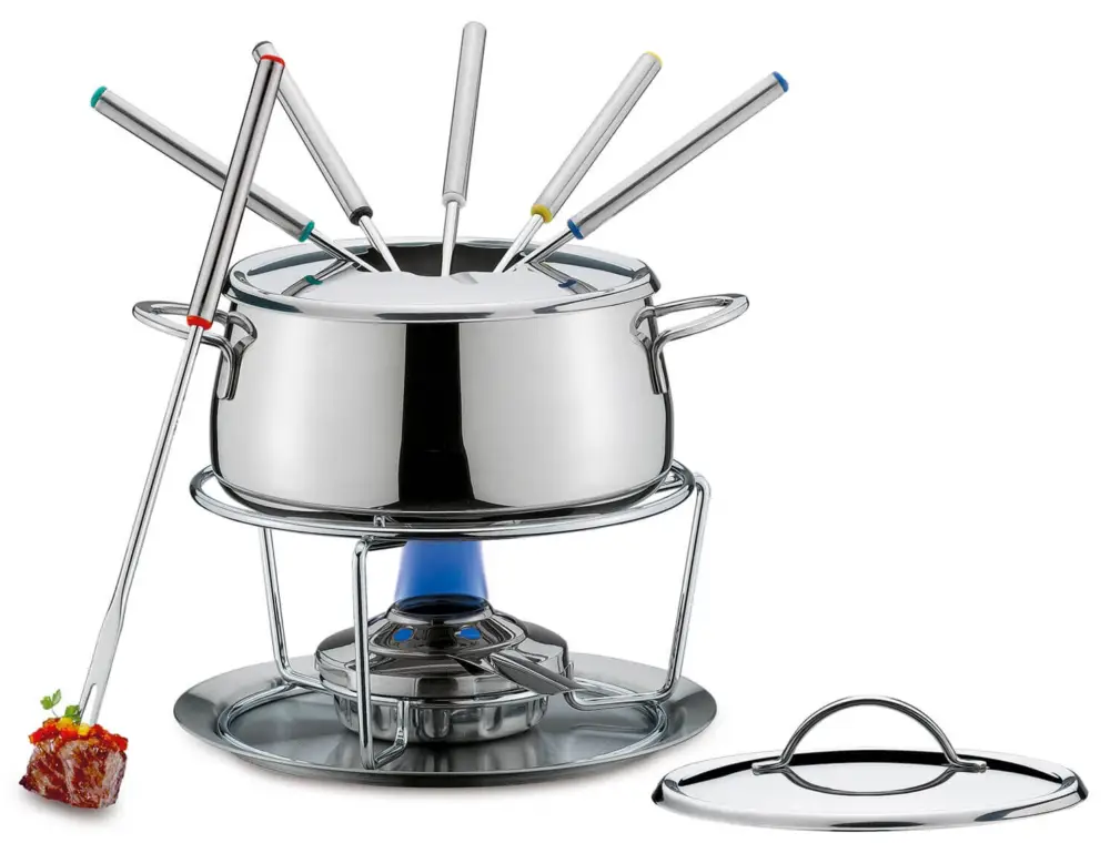 Spring Swiss Eco fondueset 18 cm rvs Op = Op