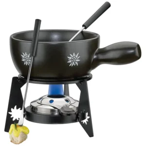 Spring Edelweiss mini-fondueset ø 14 cm 2-persoons zwart Dagaanbieding