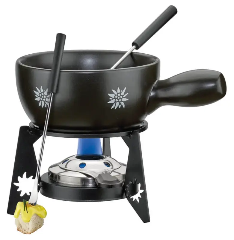 Spring Edelweiss mini-fondueset ø 14 cm 2-persoons zwart Dagaanbieding