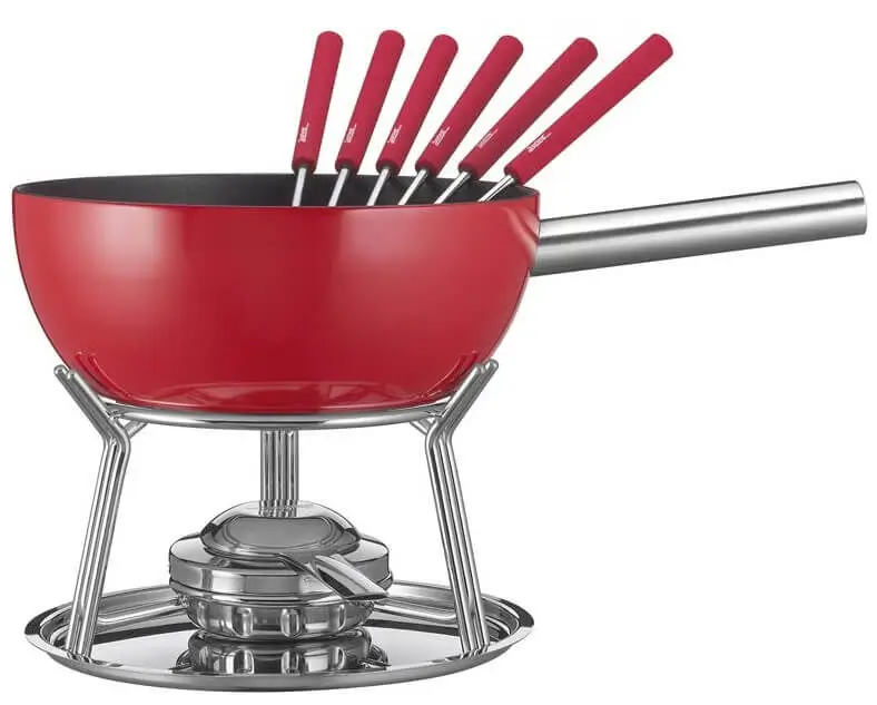 Rechtstreeks Van De Fabrikant Spring Alu Induction kaasfondueset ø 23 cm 6-persoons rood