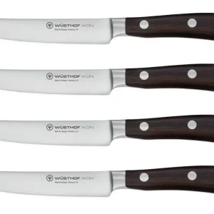 Laatste Versie Wüsthof Ikon steakmessenset messenstaal hout 4 stuks
