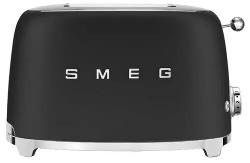 Smeg 50's style broodrooster 2 sleuven staal mat zwart Must-Have