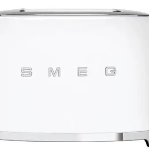 Betrouwbaar SMEG 50's style broodrooster 2 sleuven staal mat wit