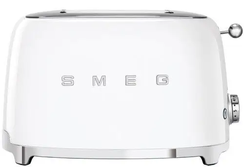 Betrouwbaar SMEG 50's style broodrooster 2 sleuven staal mat wit