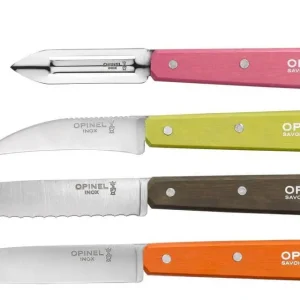 Rechtstreeks Van De Fabrikant Opinel Essentials messenset rvs rood-bruin-geel-roze 4-delig