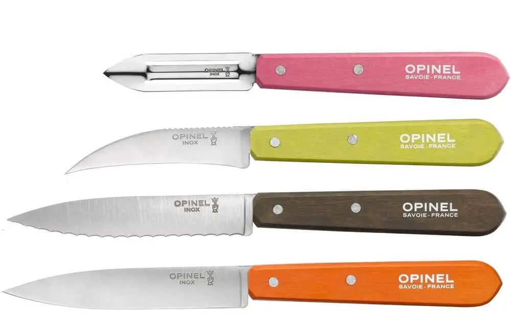 Rechtstreeks Van De Fabrikant Opinel Essentials messenset rvs rood-bruin-geel-roze 4-delig