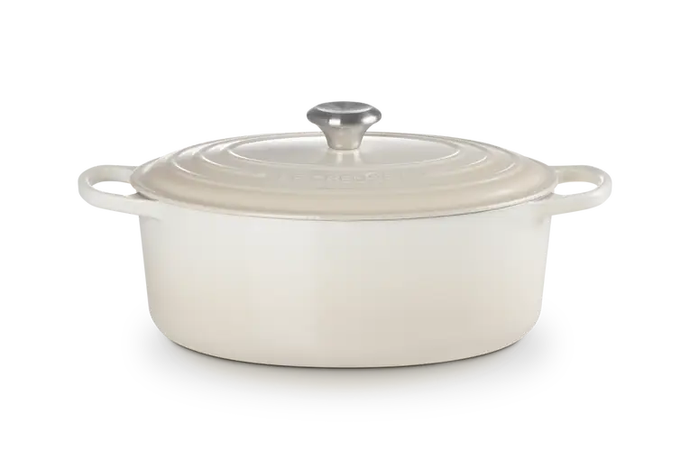Le Creuset Signature braadpan ovaal 6,3 liter ø 31 cm gietijzer meringue Beperkte Voorraad