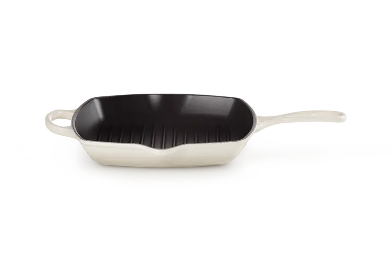 Le Creuset skillet grill vierkant 26 cm gietijzer meringue Meest Verkocht