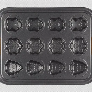 Le Creuset Pâtiliss bakvorm voor 12 kerstfiguren staal zwart Weekendaanbieding