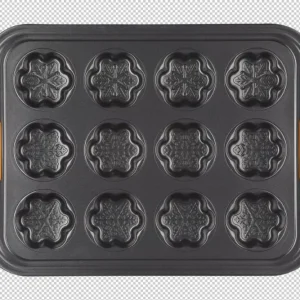 Meest Verkocht Le Creuset Pâtiliss bakvorm voor 12 sneeuwvlokken staal zwart
