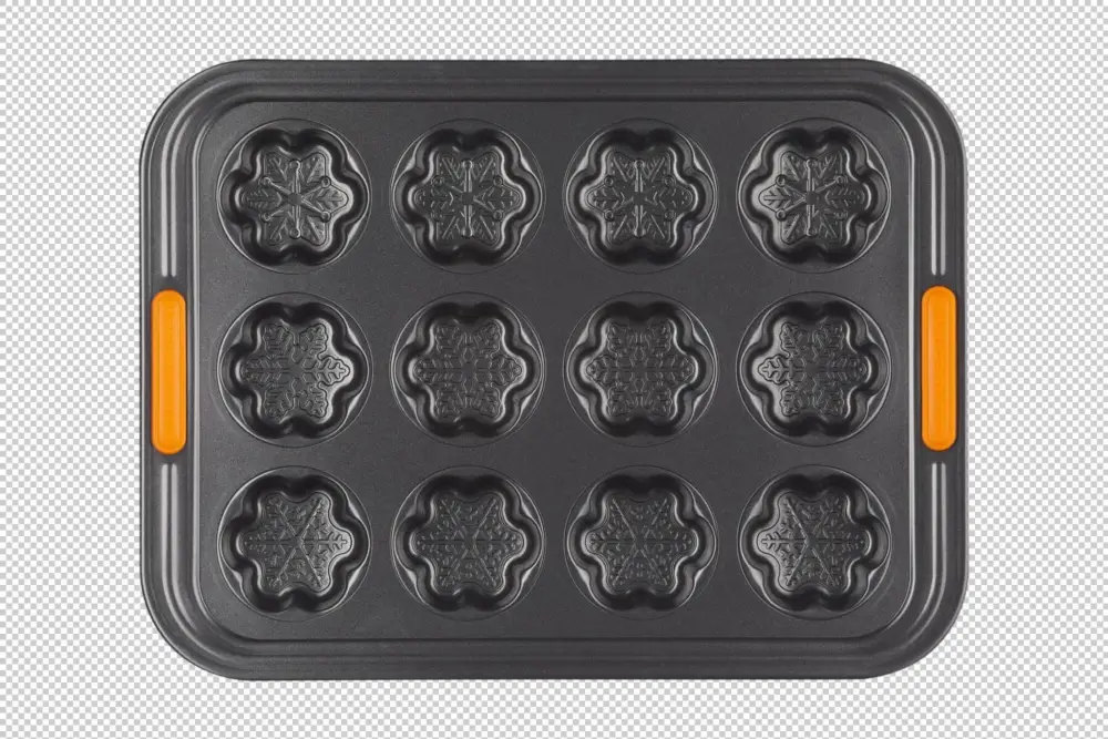 Meest Verkocht Le Creuset Pâtiliss bakvorm voor 12 sneeuwvlokken staal zwart