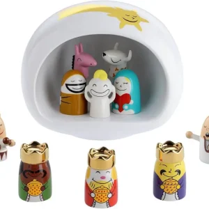 Merkproduct Alessi Presepe kerststal 16 cm porselein wit 11-delig