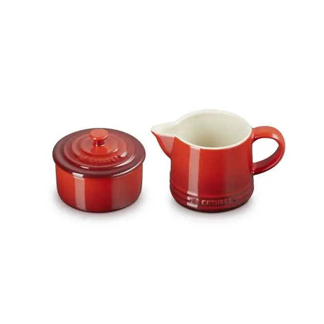 Le Creuset suiker- en melkset aardewerk kersrood 2-delig Must-Have