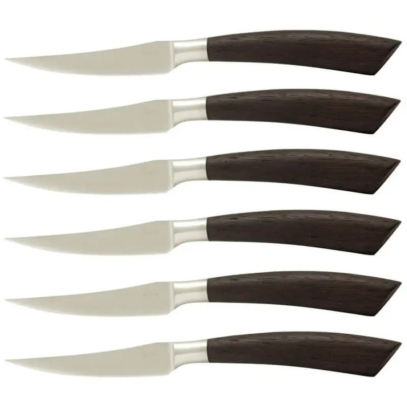Express Levering Saladini steakmes 10 cm wengéhout 6 stuks
