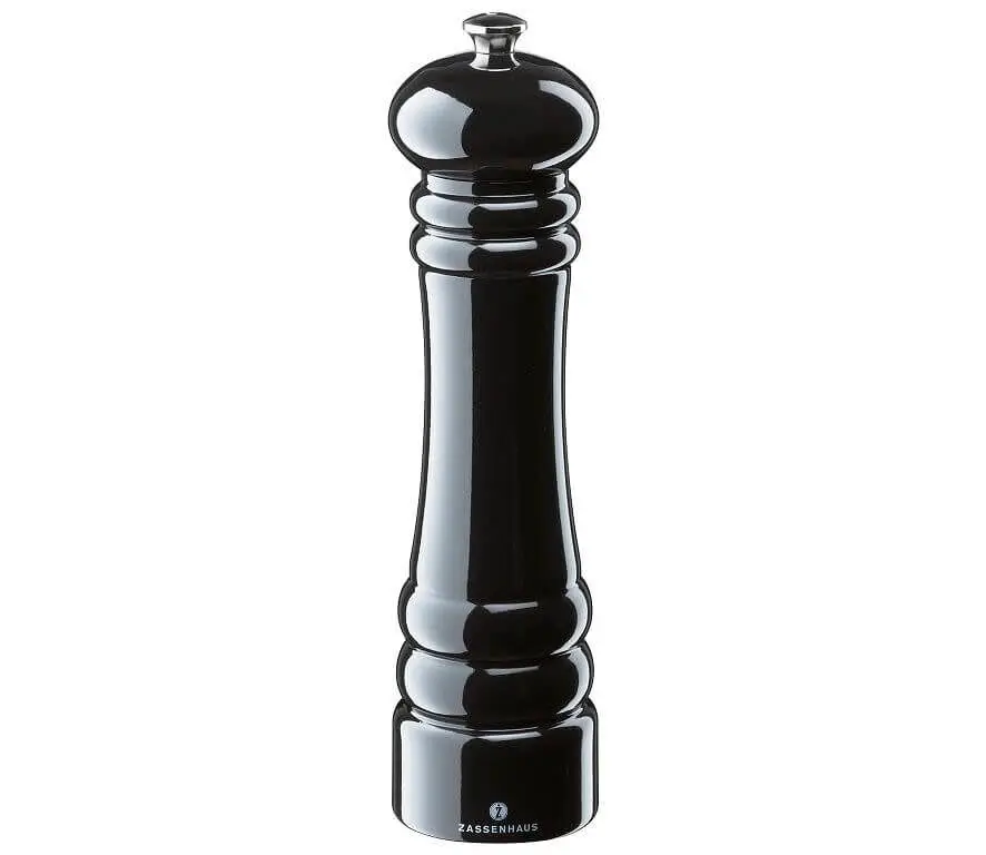 Gecertificeerd Zassenhaus Berlin zoutmolen 24 cm hout glanzend zwart