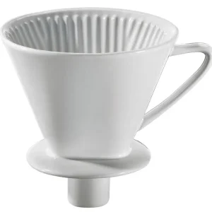 Betaalbaar Cilio koffiefilter met mondstuk maat 4 keramiek wit