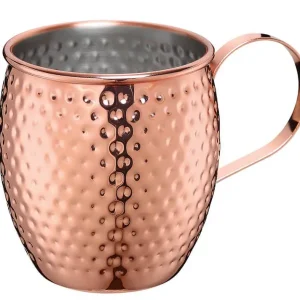Superprijs Cilio Moscow Mule beker 500 ml gehamerd rvs koperkleurig