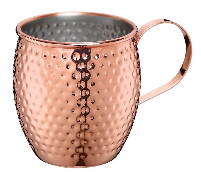 Superprijs Cilio Moscow Mule beker 500 ml gehamerd rvs koperkleurig