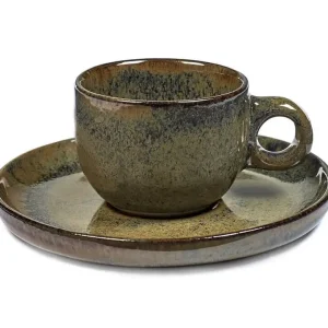 Op = Op Serax Surface by Sergio Herman espressokop met schotel 100 ml Indi Grey