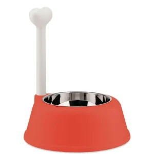 Weekendaanbieding Alessi Lupita hondenvoerkbak 32 cm rvs/kunststof rood/oranje