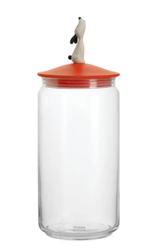 Betaalbaar Alessi LulàJar voorraadpot voor hondenvoer ø 10,5 cm h 27 cm glas/kunststof oranje-rood