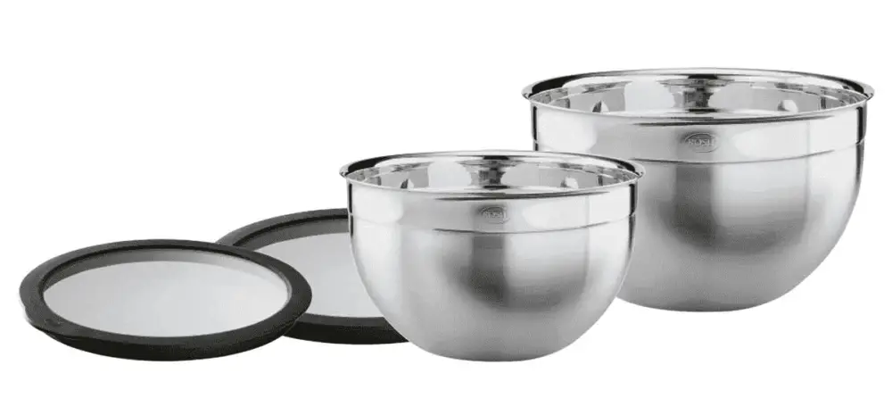 Op = Op Rösle mengkommenset met glasdeksels rvs 2-delig