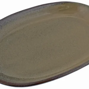Oldenhof 1821 ovale schaal ø 30,5 x 21 cm aardewerk mosgroen Uitverkoop