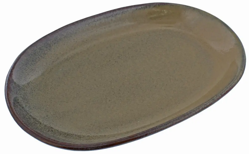 Oldenhof 1821 ovale schaal ø 30,5 x 21 cm aardewerk mosgroen Uitverkoop
