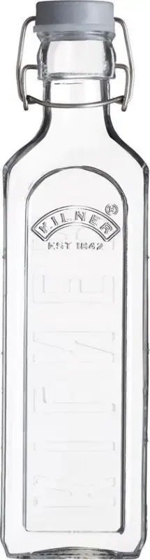 Veilige Betaling Kilner vierkante weckfles met beugeldop 600 ml glas grijs