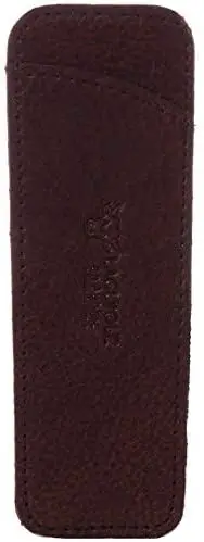 Laguiole en Aubrac hoes voor klapmes 12 cm leer donkerbruin Populair