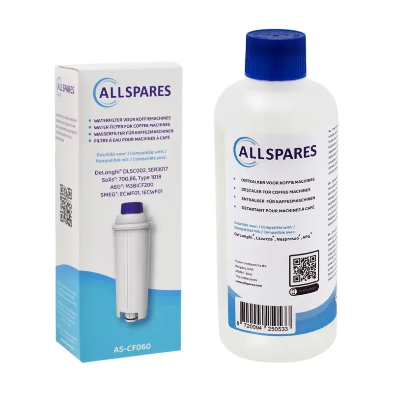 Onderhoudsset Koffiemachine Waterfilter + Ontkalker (500ml) geschikt voor Delonghi Beperkt Aanbod