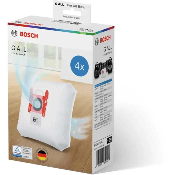 Stofzakken voor stofzuigers - Type G All - 4 stuks - BBZ41FGALL 17003048 - BBZ41FGALL Seizoensaanbieding