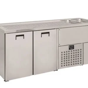Rechtstreeks Van De Fabrikant Combisteel 2 deurs | RVS bierfust koeler | 2 spoelbakken rechts