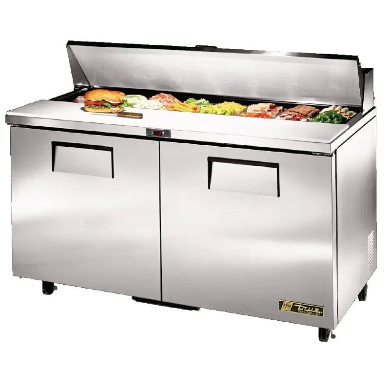 Fabrieksprijs True 2 deurs saladette, 439 ltr, geleverd met 16x1/6 GN bakken