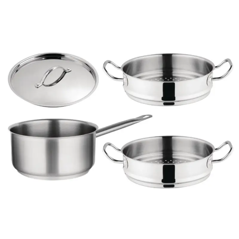 Betrouwbaar Vogue RVS Steelpan en Stomers | 3-delige set
