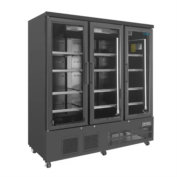 Speciale Aanbieding Polar 3 Deur Glazen Koelkast Zwart 1156L 196,3 x 183 x 76,4cm