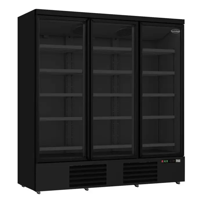 Nu Kopen Combisteel Koelkast met 3 Glasdeuren | Zwart | 1530 L | 0/+10°C | 1880x710x2003 mm