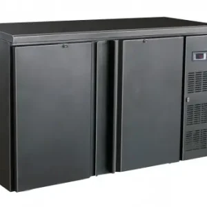 Combisteel Zwarte Barkoeler met 2 deuren | 350 Liter | 146x51x(h)86 cm Laatste Versie