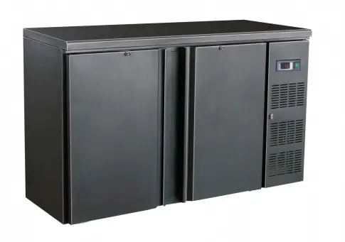 Combisteel Zwarte Barkoeler met 2 deuren | 350 Liter | 146x51x(h)86 cm Laatste Versie