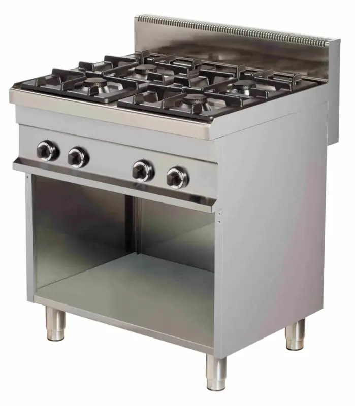 Combisteel Fornuis Gas Open Onderstel | 4 x 6 kW Branders Populair