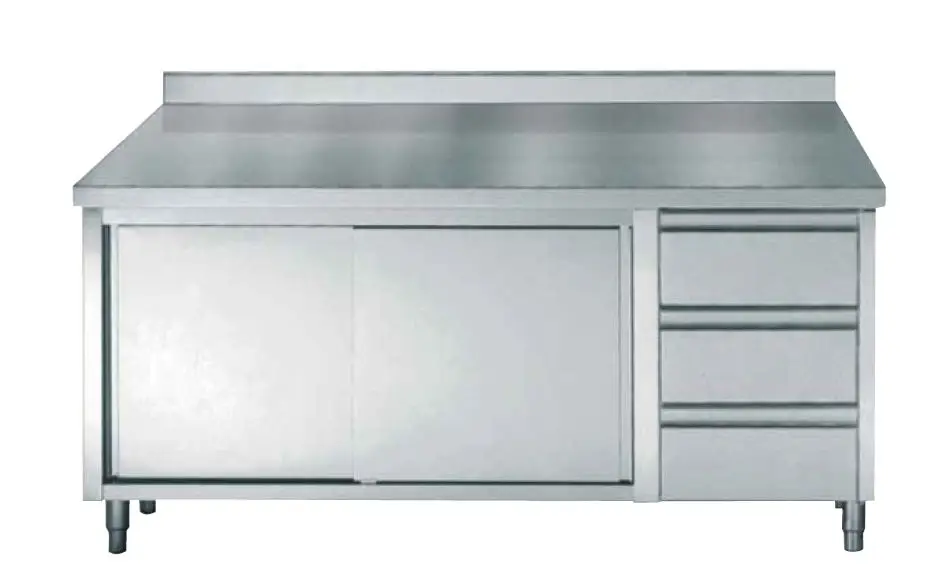 Combisteel RVS Werkkast met Spatrand | 160x70x(H)85cm Betrouwbaar