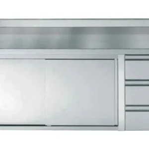 Gratis Retour Combisteel Werkkast met Deur en Spatrand | 180x70x(H)85cm