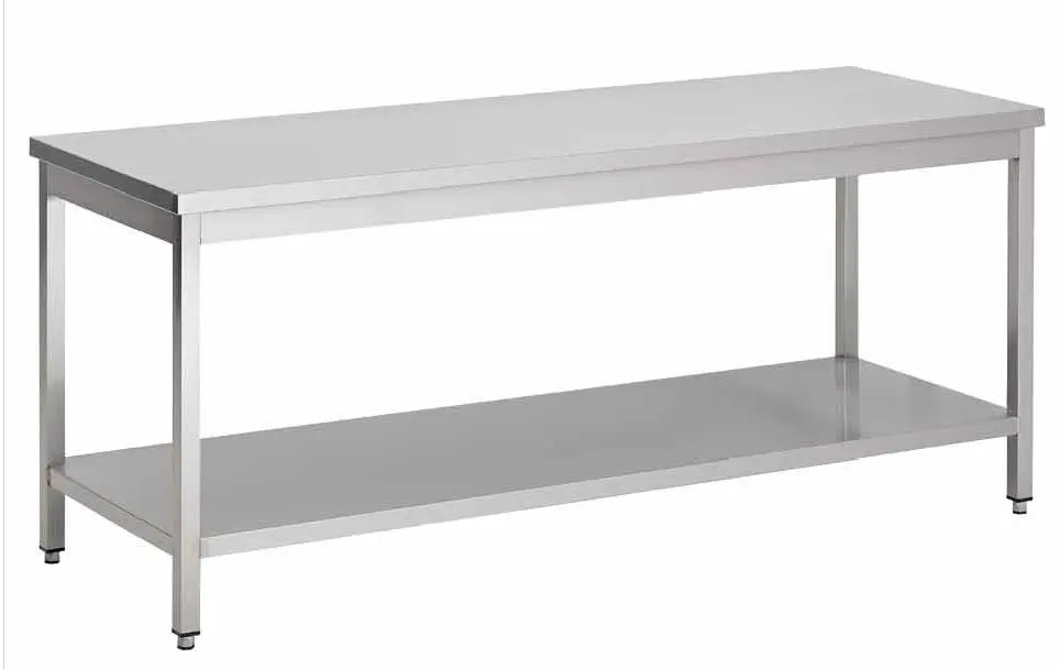 Goedkoop HorecaTraders Werktafel RVS met tussenschap | 7 Formaten