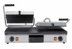 Milan Toast Contactgrill Gietijzer Dubbel glad + geribd en geribd + geribd Lage Kosten